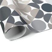 シックなチューペベージュグレーブラックブラウンサークルパターン ラッピングペーパー (ロールコーナー)