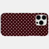 シックなチョコレートブラウンとホワイトの水玉模様 Case-Mate iPhoneケース (裏面 (横))