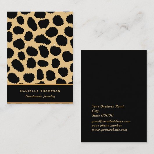 シックなチーズプリントパターンジュエリーイヤリングディスプレイ 名刺 (正面/裏面)