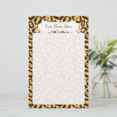 シックなチータのファッションのプリントのパーソナライズな文房具 便箋 (スタンド正面)