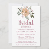 シックなツリーの花ブライダルシャワーの招待 招待状 (正面)