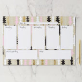 シックなツリーウィークリーカレンダー大きなティアウェイパッド ペーパーパッド (インサイチュ)