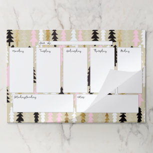 シックなツリーウィークリーカレンダー大きなティアウェイパッド ペーパーパッド