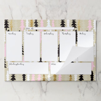 シックなツリーウィークリーカレンダー大きなティアウェイパッド ペーパーパッド