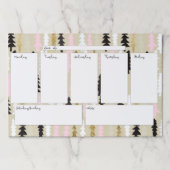 シックなツリーウィークリーカレンダー大きなティアウェイパッド ペーパーパッド (正面)