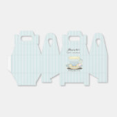 シックなティーカップインブルーベビーシャワー切り妻お願いボックス フェイバーボックス (折り畳みなし)