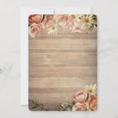 シックなティーポット茶カップフラワーウッドベビーシャワー 招待状 (裏面)