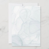 シックなティール（緑がかった色）と金ゴールド牡丹ブライダルシャワー 招待状 (裏面)