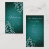シックなティール（緑がかった色）スクロールティール（緑がかった色）の名刺 名刺 (正面/裏面)
