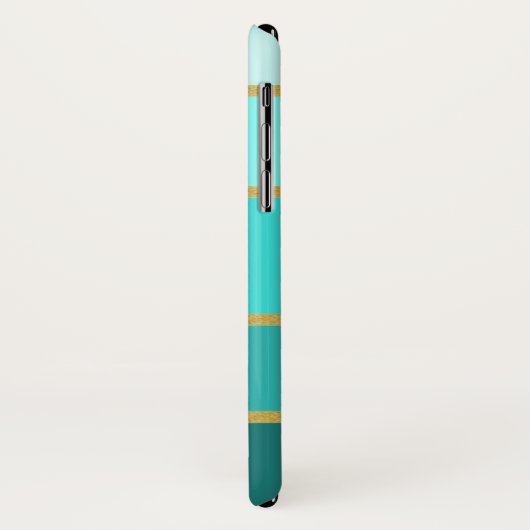 シックなティール(緑がかった色)ブルーストライプグリーンパターン名 Case-Mate iPhoneケース (裏面/左)
