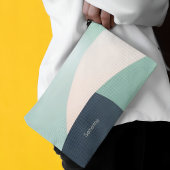 シックなティール(緑がかった色)&ベージュクラッシカスタマイズ可能なミニマリスト アクセサリーポーチ