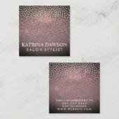 シックなテクスチャと水玉模様 スクエア名刺 (正面/裏面)