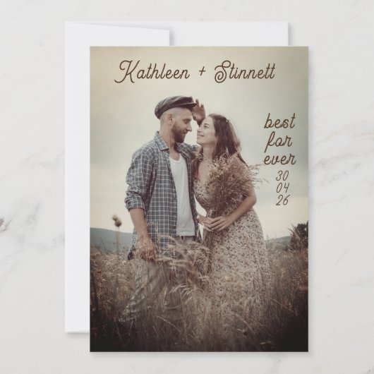 シックなテラコッタはっきりしたブライトボホレインボー結婚ズ 招待状 (裏面)