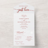 シックなテラコッタカジュアル書道結婚の オールインワン招待状 (内側)