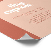 シックなテラコッタタイムカプセル1st誕生日サイン ポスター (角)