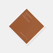 シックなテラコッタホワイトシンプル結婚ナプキンス スタンダードカクテルナプキン (角)