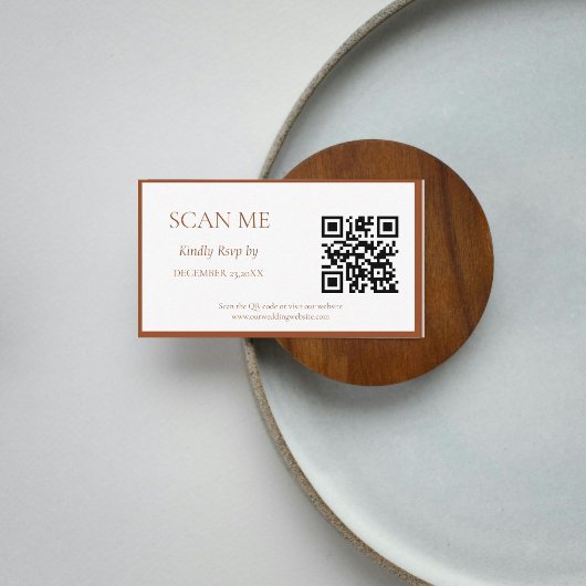 シックなテラコッタボタニカルクレストモノグラム結婚ズ エンクロージャーカード