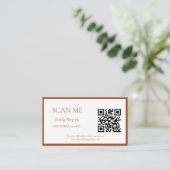 シックなテラコッタボタニカルクレストモノグラム結婚ズ エンクロージャーカード (スタンド正面)