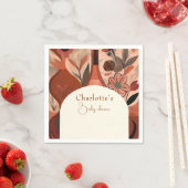 シックなテラコッタボホベイビーシャワー スタンダードカクテルナプキン (インサイチュ)