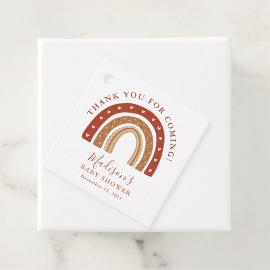 シックなテラコッタボホレインボーブービーブシャワーサンキュー フェイバータグ (インサイチュ)