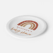 シックなテラコッタボホレインボーベビーシャワー ペーパープレート (アングル)