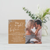 シックなテラコッタリハーサルディナーの前の夜 招待状