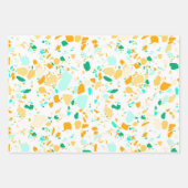 シックなテラゾブラックグレーミニマルカラフルリストストーン ラッピングペーパーシート (正面3)