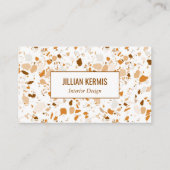 シックなテラッツォエレガントテラコッタブラウンカスタムホテル 名刺 (正面)