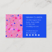 シックなテラッツォエレガント手作りのサはっきりしたーシャルアイコン 名刺 (裏面)