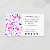 シックなテラッツォエレガント手作りシンプルパープルブルー 名刺 (裏面)