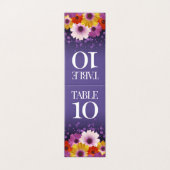 シックなデイジーパープル結婚グリッターのテーブルカード (外部フラット)