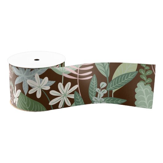 シックなデザートブラウンレトロバタフライフォージガーデン グログランリボン (リール)