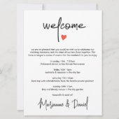 シックなデジタ結婚ルの旅程アジェンダ 案内状 (正面)