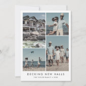 シックなデッキニューホールズニューアドレスフォトクリスマス シーズンカード (正面)