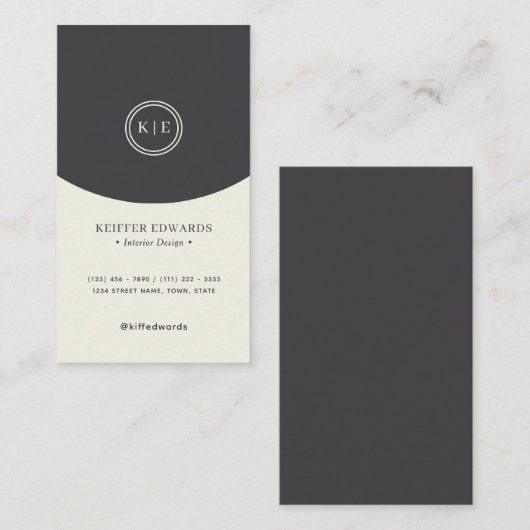 シックなデュアルトーンプロフェッショナル名刺 名刺 (正面/裏面)