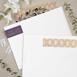 シックなトスカーナ金ゴールドオリーブの枝 ラップアラウンドラベル