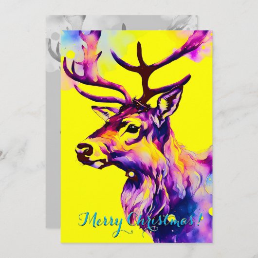 シックなトナカイクラシックおもしろいクリスマス (正面/裏面)