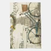 シックなトラベラーヴィンテージパリエッフェルタワー キッチンタオル (縦)