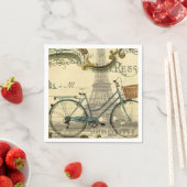 シックなトラベラーヴィンテージパリエッフェルタワー スタンダードカクテルナプキン (インサイチュ)