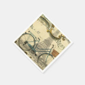 シックなトラベラーヴィンテージパリエッフェルタワー スタンダードカクテルナプキン (角)