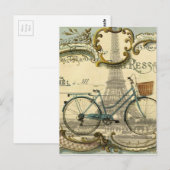 シックなトラベラーヴィンテージパリエッフェルタワー ポストカード (正面/裏面)