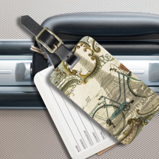 シックなトラベラーヴィンテージパリエッフェルタワー ラゲッジタグ