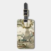 シックなトラベラーヴィンテージパリエッフェルタワー ラゲッジタグ (正面縦)