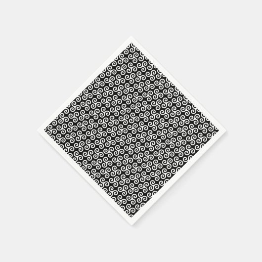 シックなトリプルスパイラルケルトのトリスケレ記号パターン スタンダードカクテルナプキン (角)