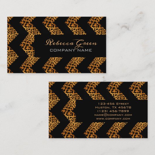 シックなトレンディーパターンサファリファッションレオパード印刷 名刺 (正面/裏面)