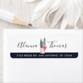 シックなトレンディー水彩フローラサボテン工場 ラベル (インサイチュ)