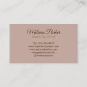 シックなトレンディー金ゴールドメイクアップアーティストバラ 名刺 (裏面)