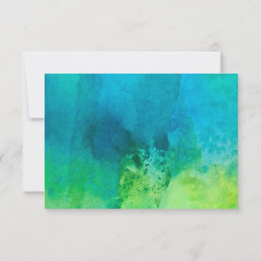 シックなトロピカルウォーターカラーサマーウェディングRSVP 出欠カード (裏面)