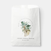 シックなトロピカルウォーターカラーパームツリーズブライダルシャワー フェイバーバッグ (正面)