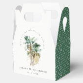 シックなトロピカルウォーターカラーパームツリーズブライダルシャワー フェイバーボックス (オープン)